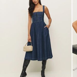 Reformation Dark Blue Midi Dress